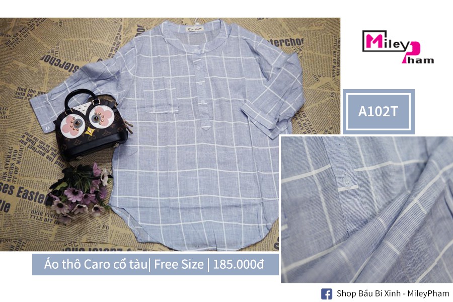 ÁO THÔ CARO CỔ TÀU TAY LỠ 502