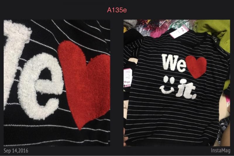 ÁO LEN MỊN DÀY KẺ CHỮ WE LOVE IT