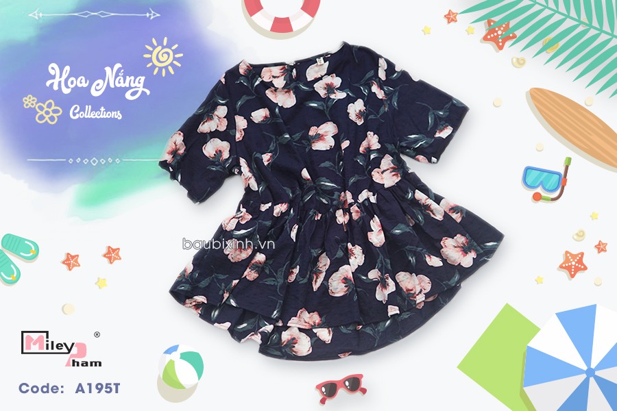 ÁO THÔ HOA DÁNG XOÈ BABYDOLL HOA TO 5 CÁNH