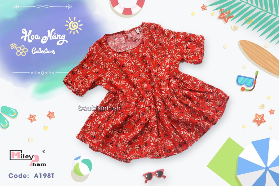 ÁO THÔ HOA DÁNG XOÈ BABYDOLL LÁ