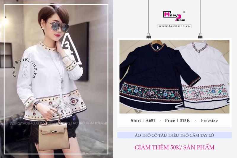 ÁO THÔ CỔ TÀU THÊU THỔ CẨM TAY LỠ
