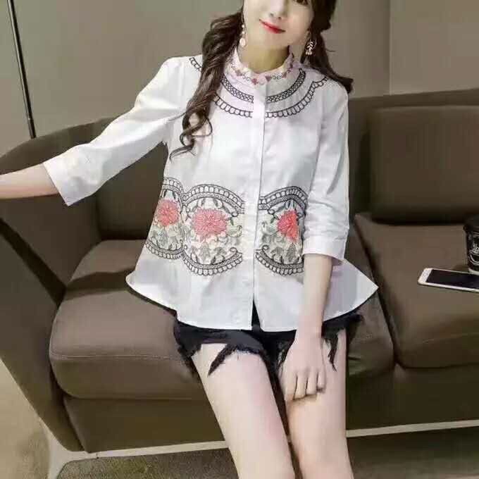 ÁO THÔ XUẤT HÀN THÊU HOA HỒNG