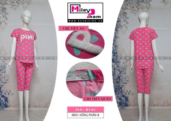 BỘ BẦU COTTON PINK NỀN TIM