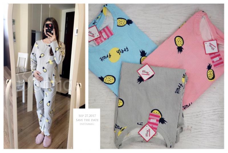 BỘ BẦU COTON PINK DỨA KẺ SỌC