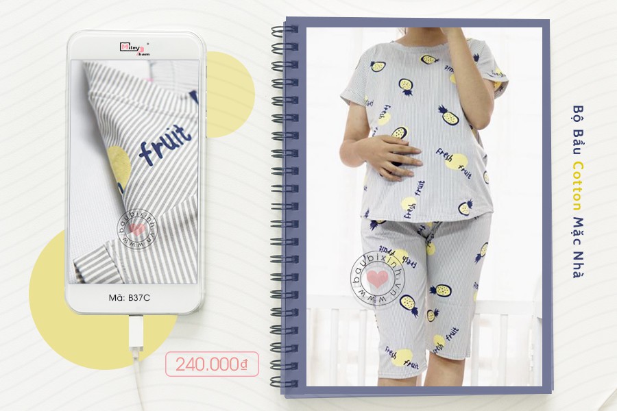 BỘ BẦU COTTON DỨA CỘC TAY 896