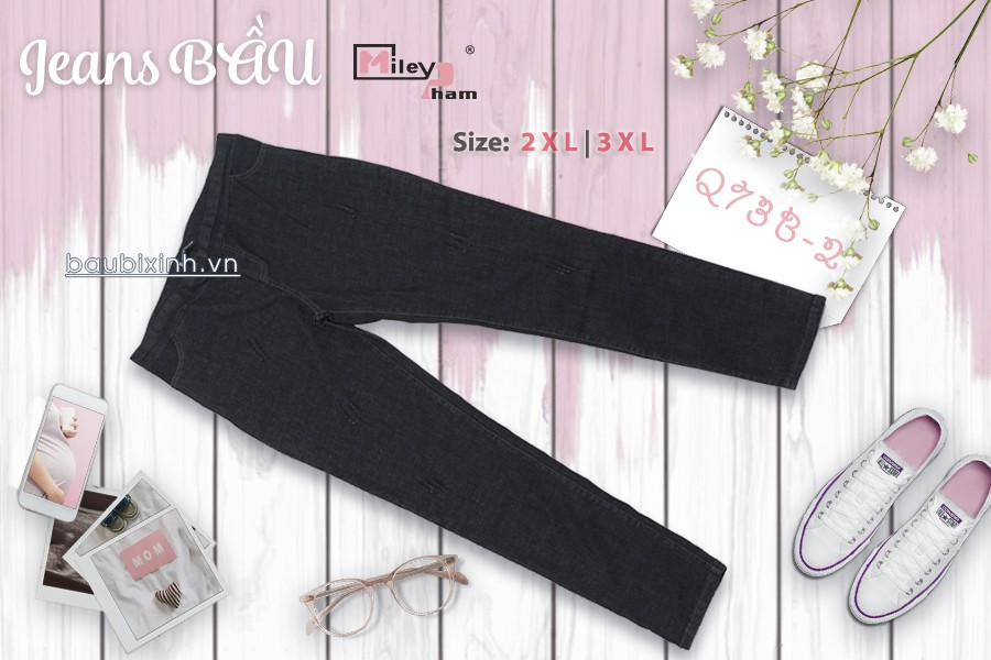 QUẦN BẦU JEAN XANH CẠP VÕNG XƯỚC BIG SIZE