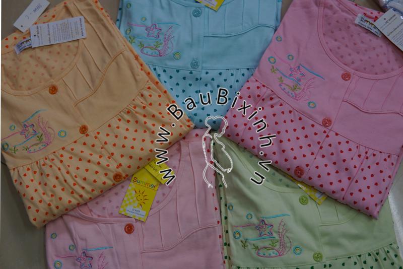 BỘ SAU SINH COTTON MỀM HÌNH TIM THÊU SAO BIỂN