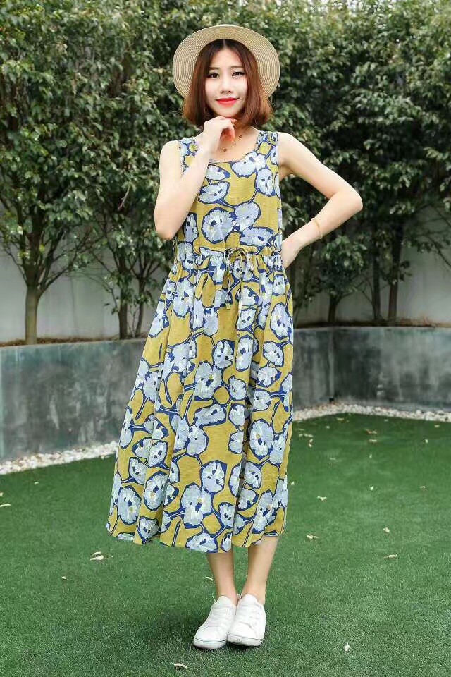 MAXI THÔ BOYL HOA DÂY TO NỀN VÀNG 7895