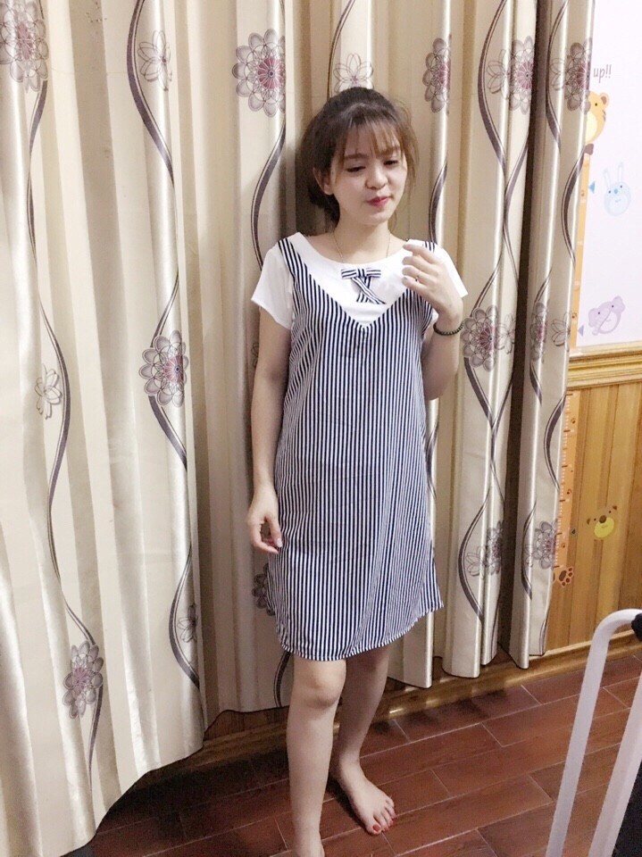 VÁY LỤA SIÊU NHẸ GIẢ YẾM CỔ TRÒN NƠ