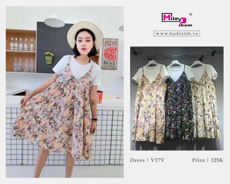 SET VÁY LỤA HAI DÂY HOA DÂY 3 TẦNG BIG SIZE