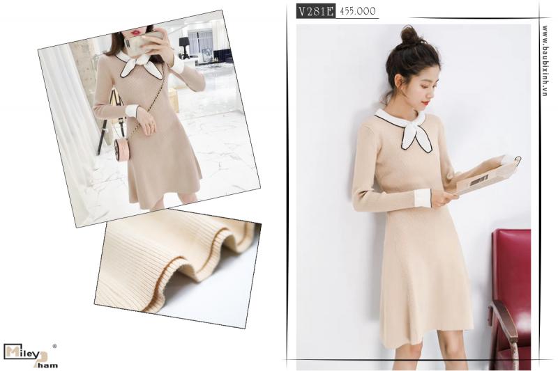 VÁY LEN CỔ BUỘC NƠ