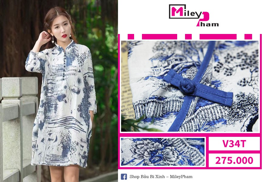 VÁY THÔ ĐŨI CỔ TÀU NGỌC TRAI XANH