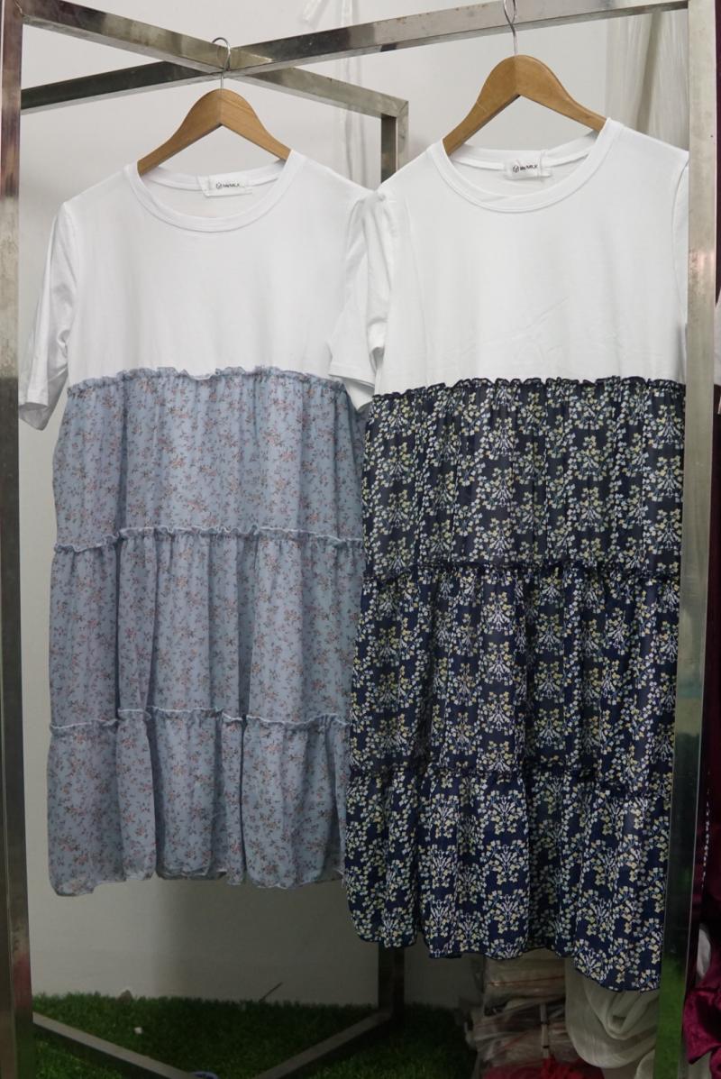 VÁY VOAN HOA NHÍ PHỐI COTTON