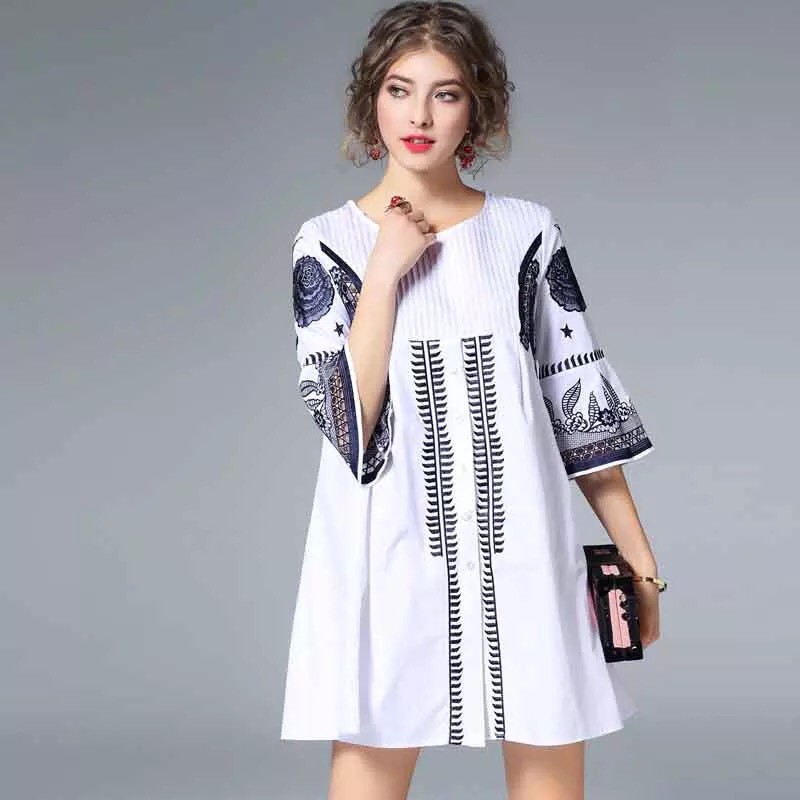 VÁY THÔ XUẤT HÀN THÊU TAY XÒE