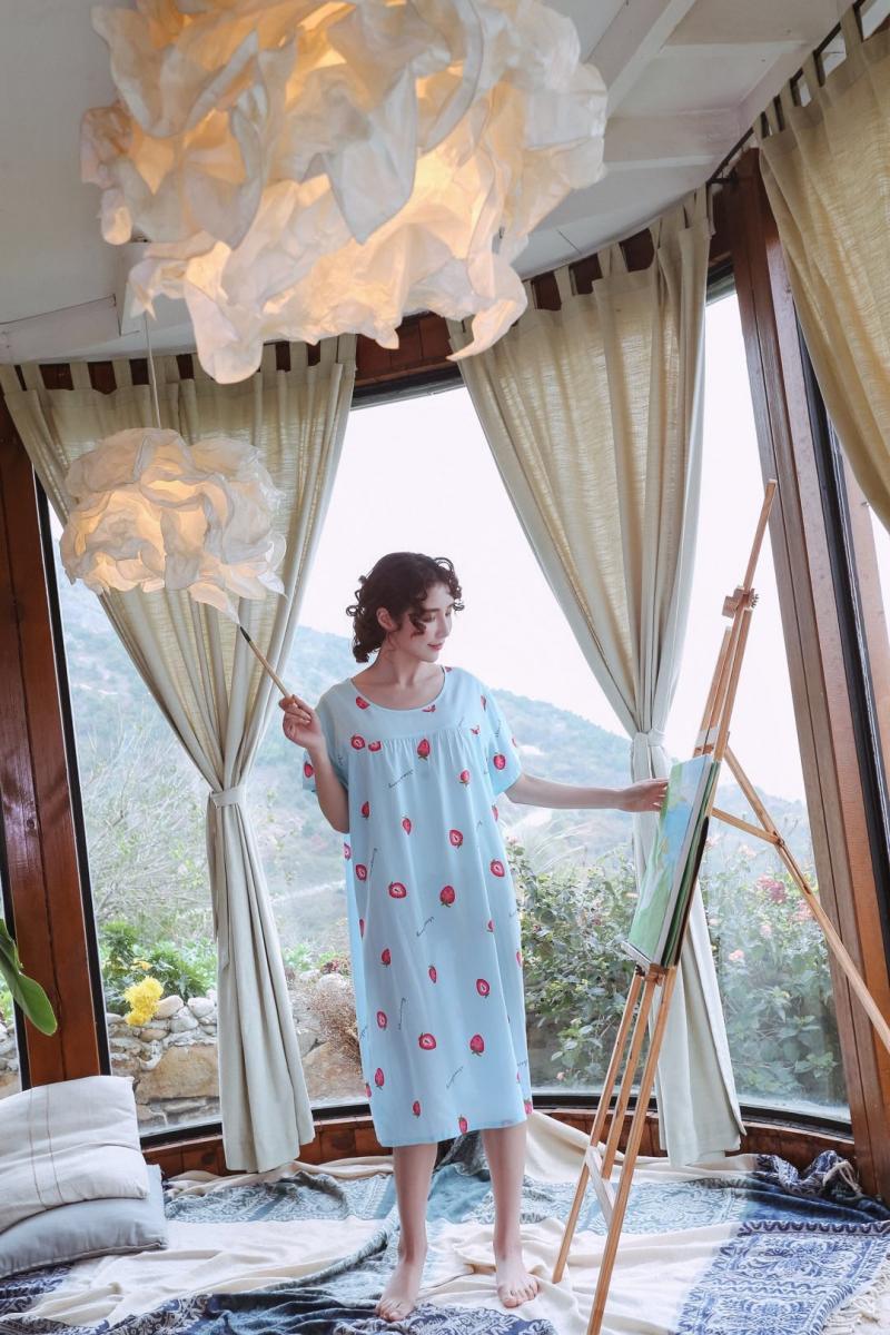 VÁY NGỦ LANH CHO MẸ BẦU FORM RỘNG DÂU TÂY