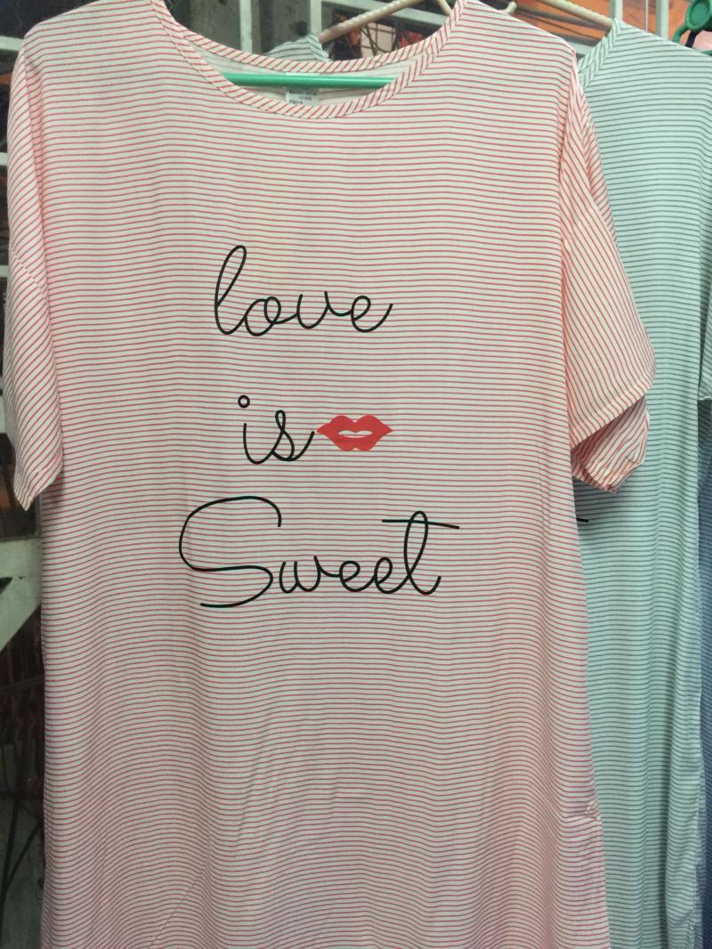 VÁY NGỦ LANH KẺ NGANG LOVE IS SWEET