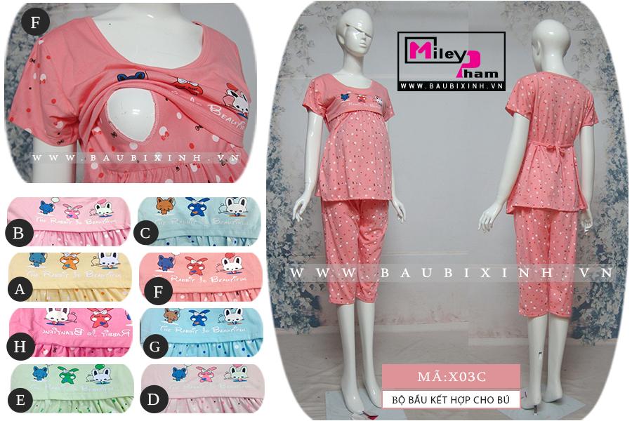 BỘ BẦU BÚ CỘC COTTON 3 THỎ NƠ CHẤM BI