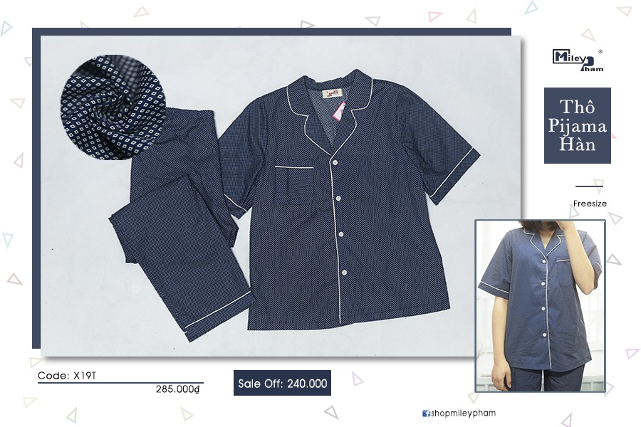 BỘ PIJAMA BẦU & BÚ HÌNH THOI TRẮNG NỀN TÍM THAN