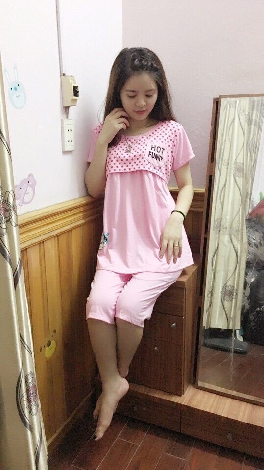 BỘ BẦU BÚ COTON CHẤM BI HOTFUNNY