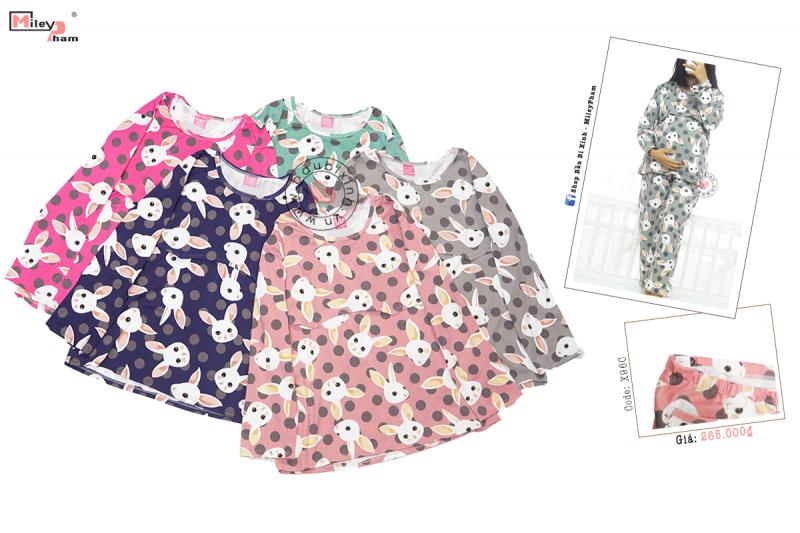 BỘ BẦU BÚ PINK THỎ CHẤM