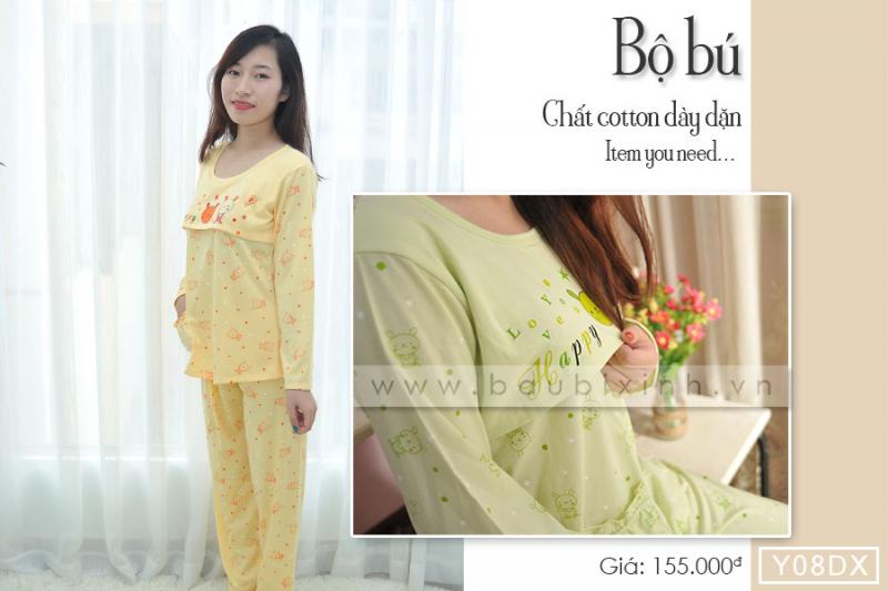 BỘ BÚ COTTON VÉN NGỰC GẤU LOVE SAO CHẤM