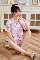 PIJAMA LANH XUẤT SIÊU NHẸ HOA TO - QUẦN ĐÙI