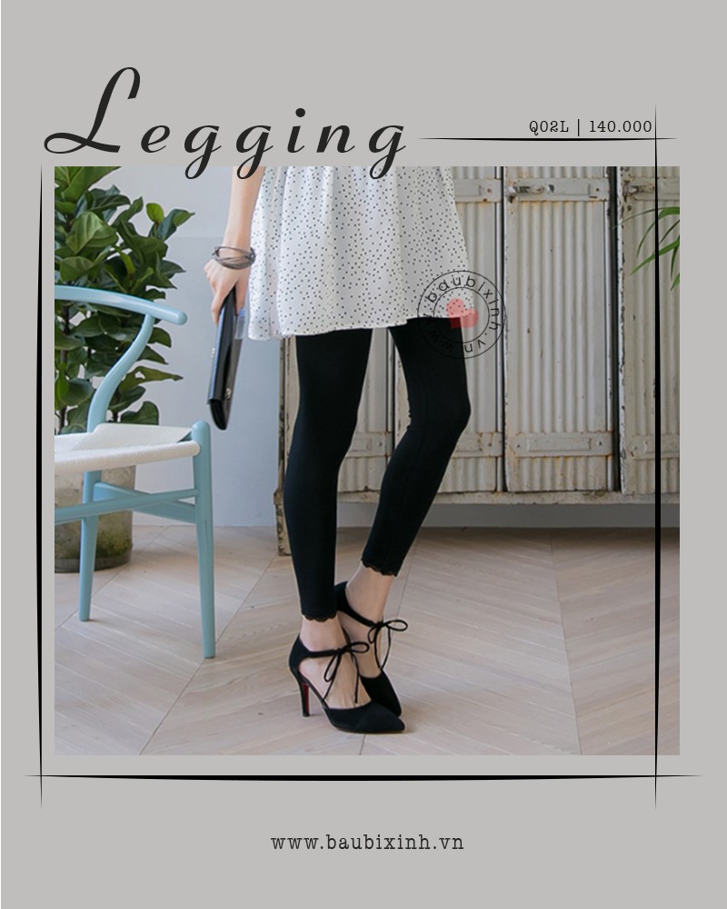 QUẦN LEGGING  DÀI COTTON REN CHÂN