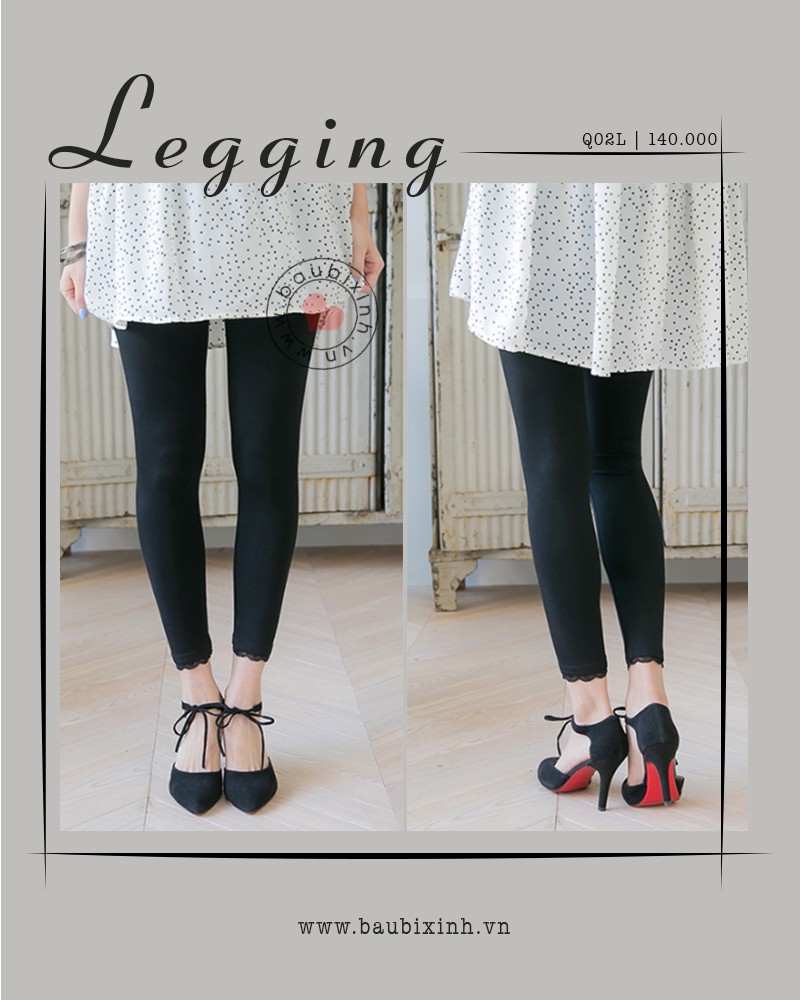 QUẦN LEGGING  DÀI COTTON REN CHÂN