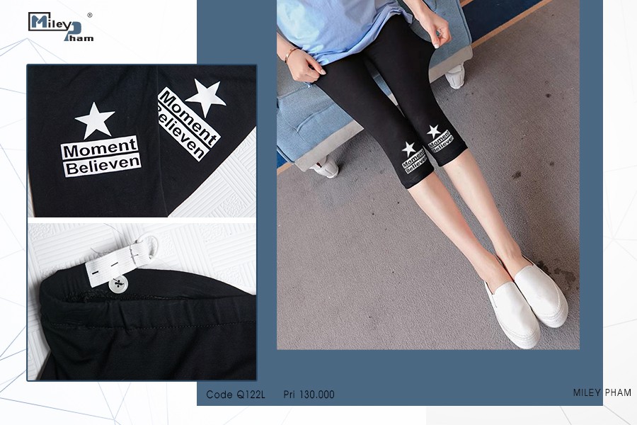 QUẦN LEGGING LỬNG COTON DẺO CẠP ĐÁP MOMENT 8001-9