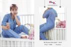 BỘ PIJAMA BẦU BÚ HÌNH ELIP NỀN XANH