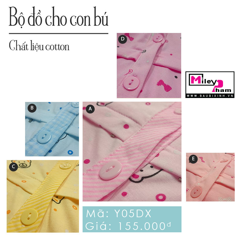 BỘ BÚ COTTON KÉO KHÓA GẤU CHẤM