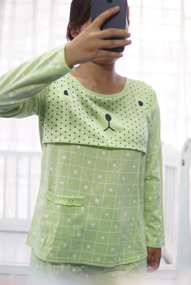 BỘ BÚ COTTON THÔ KẺ NGANG MẶT GẤU HÌNH TIM