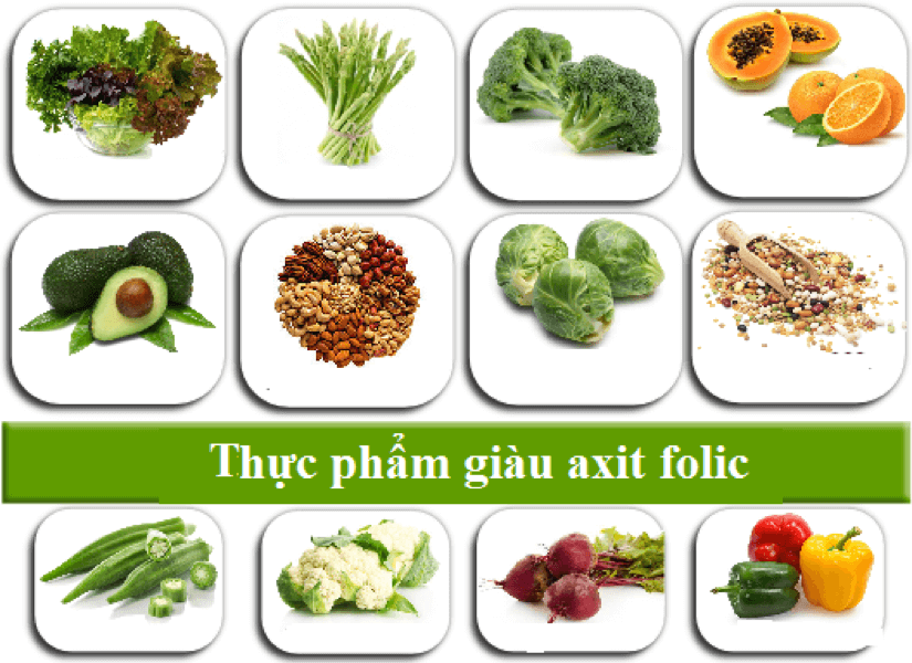 thực phẩm giàu axit folic cho bà bầu 3 tháng cuối